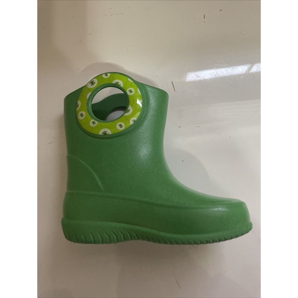 SINGLE LEFT BOOT Okabashi Kids Kendall Rain‎ Boot Green Dinosaur Size 5